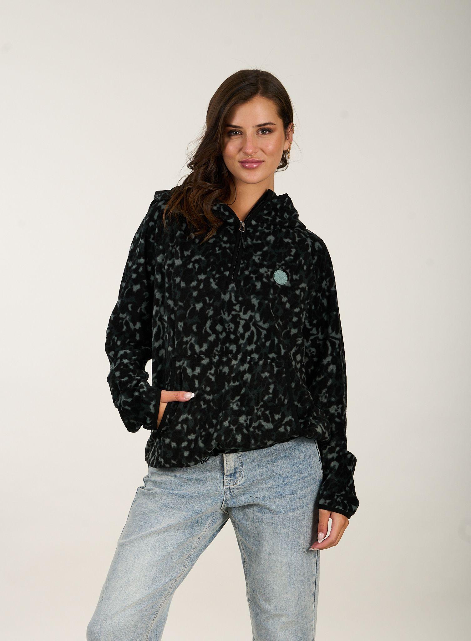 Polar Mujer Sherpa Micropolar Print Negro Polemic-0