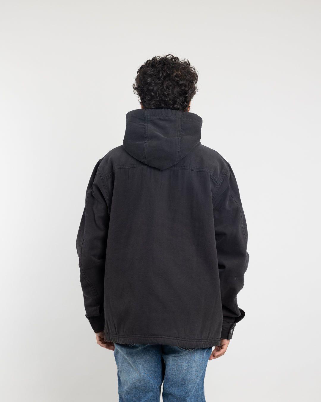 Chaqueta Canvas niño forrada en sherpa Negro Polemic-3