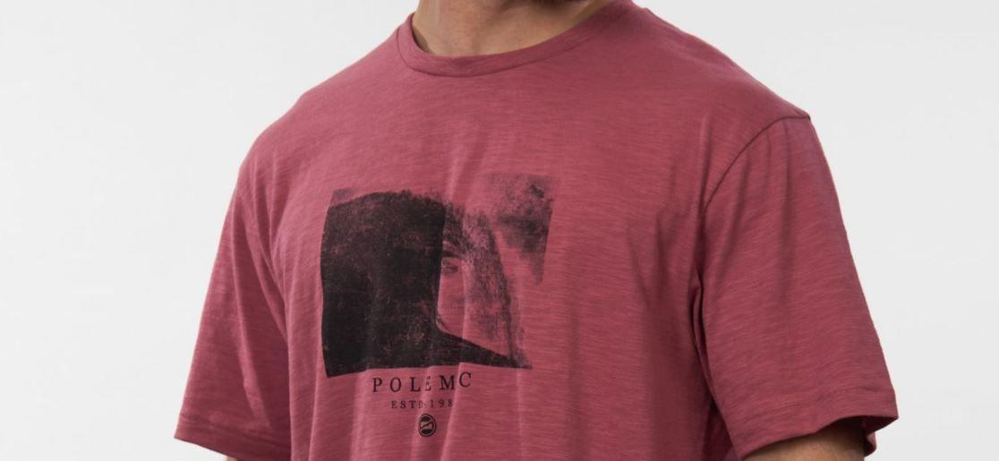 Polera Hombre Suave Tipo Bambu Burdeo Palido - Polemic-1