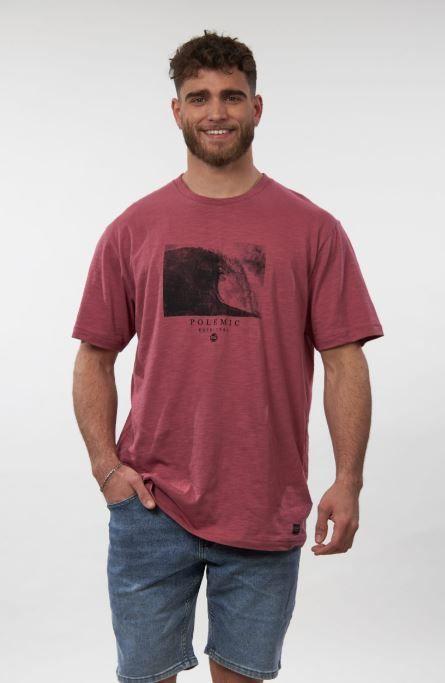 Polera Hombre Suave Tipo Bambu Burdeo Palido - Polemic-3