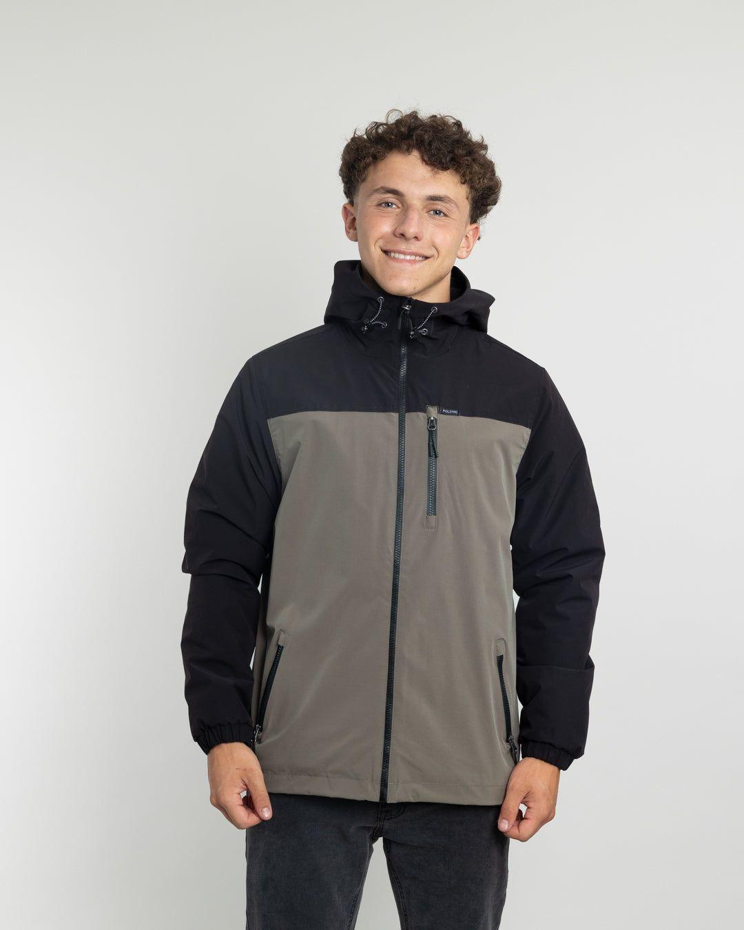 Parka niño Impermeable con Micropolar café Polemic-2