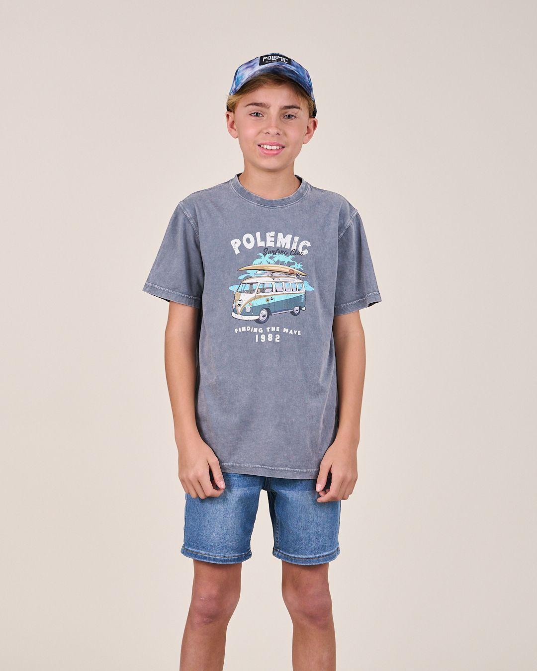 Polera manga corta Surf Up 1158 niño Polemic-3