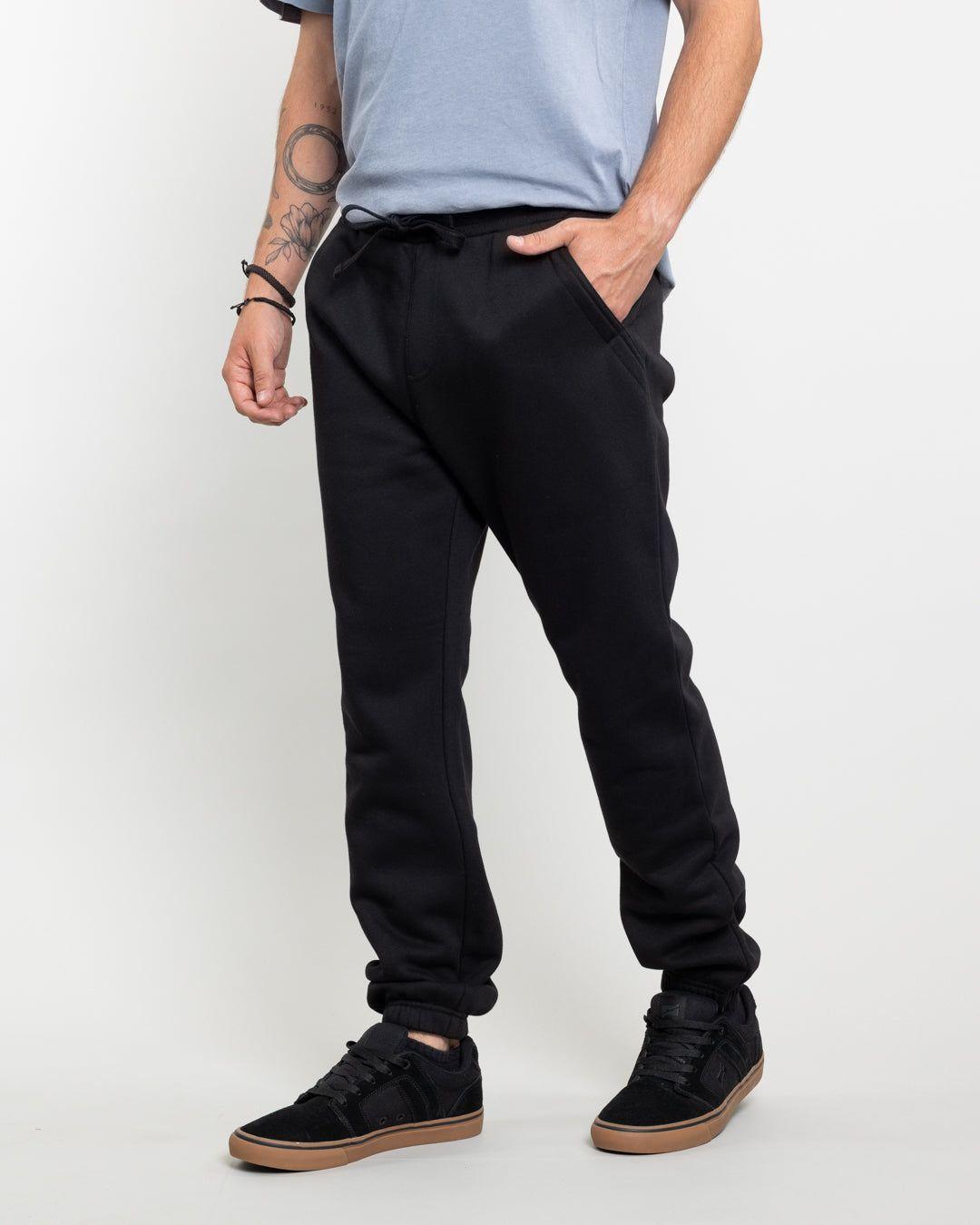 Jogger franela con puños Negro Polemic-2