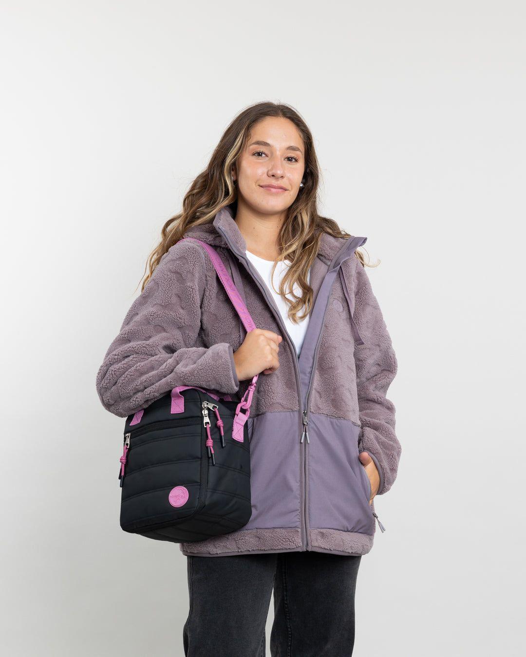 Poleron mujer Chaqueta polar Sherpa Hot Print Lila Polemic-4