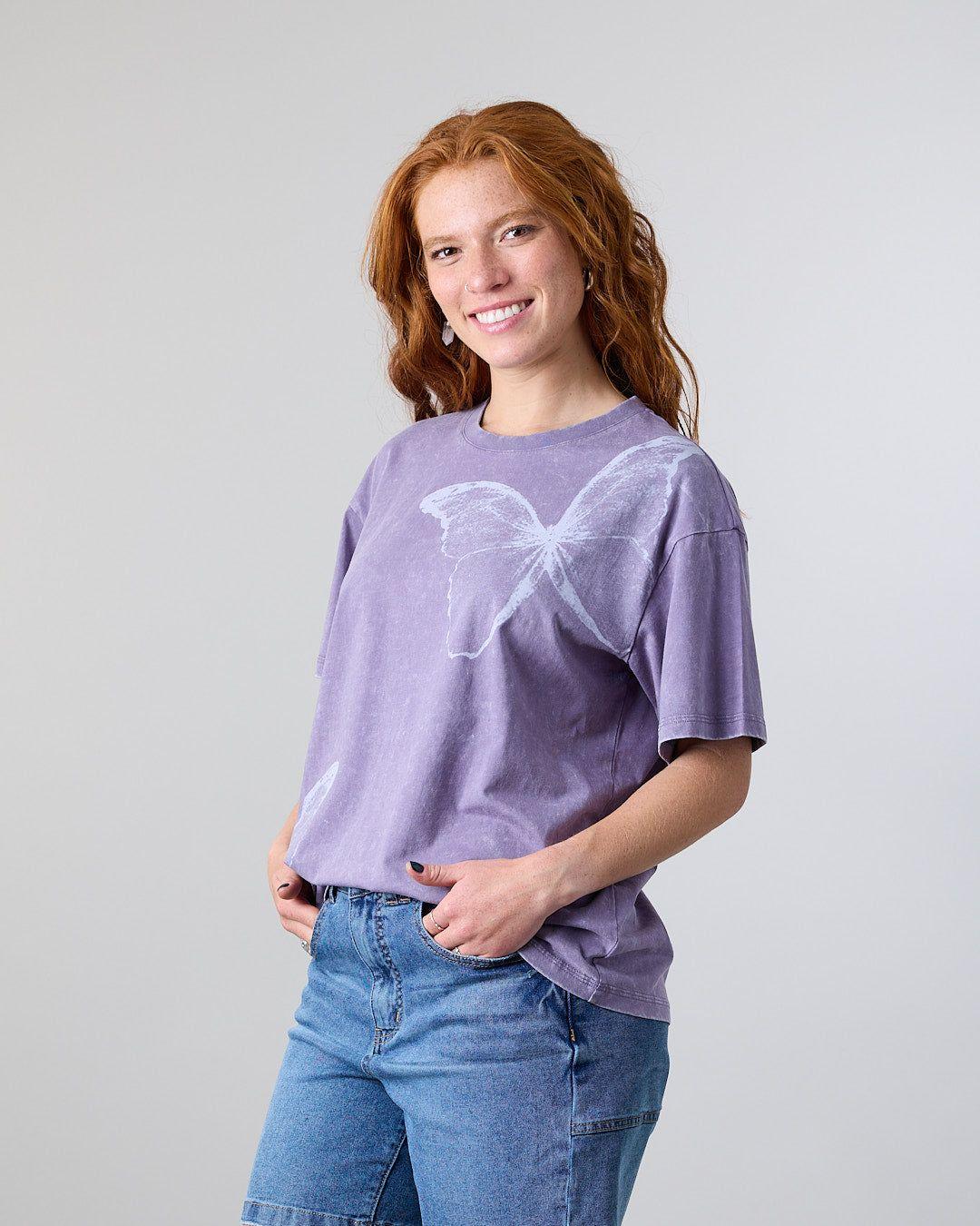 Polera Mujer Algodón Mariposa Relaxed Fit Polemic-1