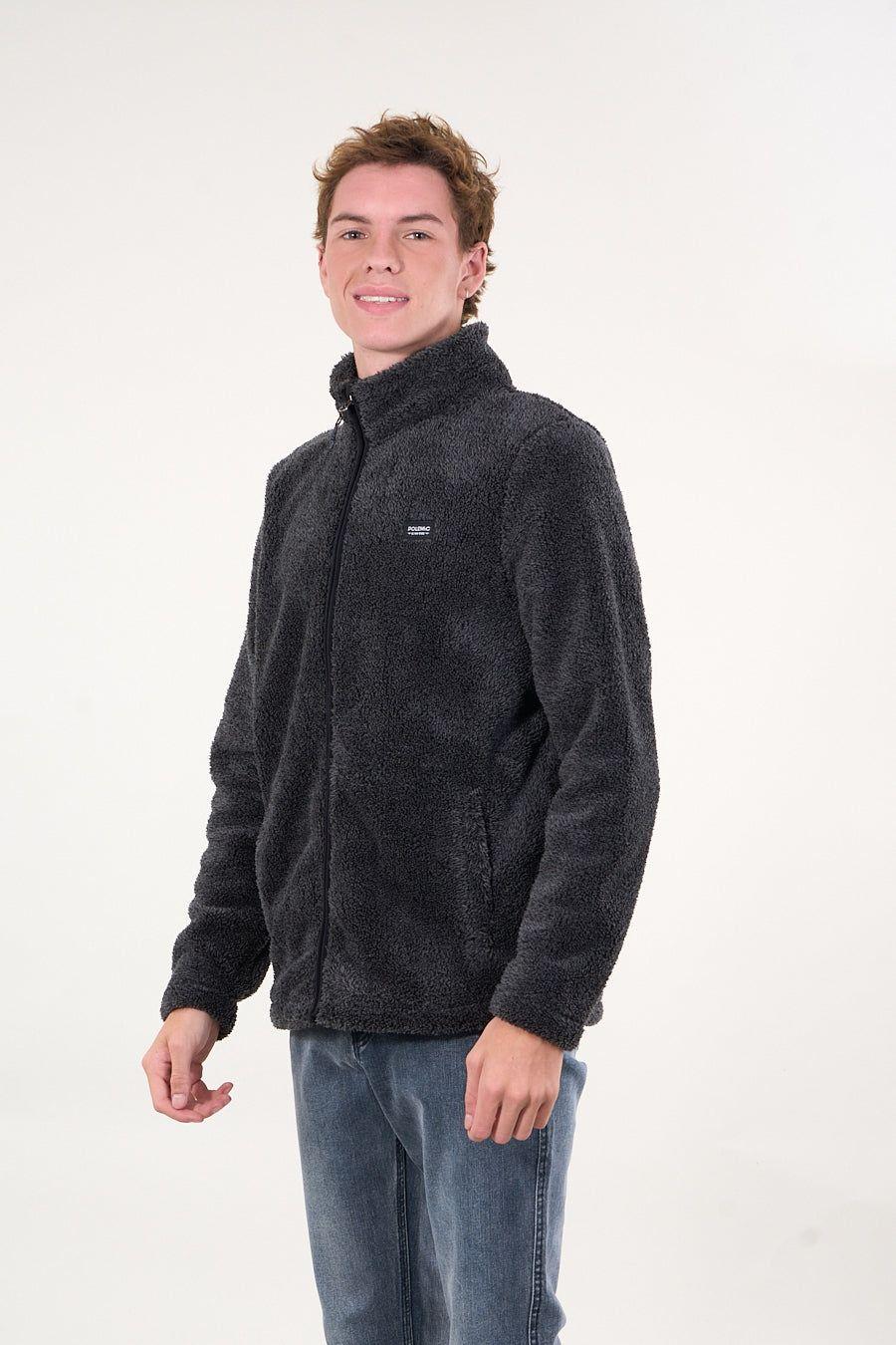 Poleron Bonded Shaggy sin gorro Negro wi8300 Polemic-3