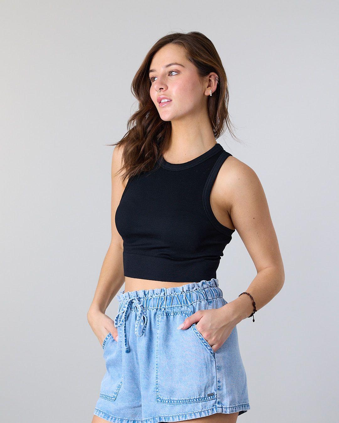 Polera Top Halter Mujer color sólido Polemic-1