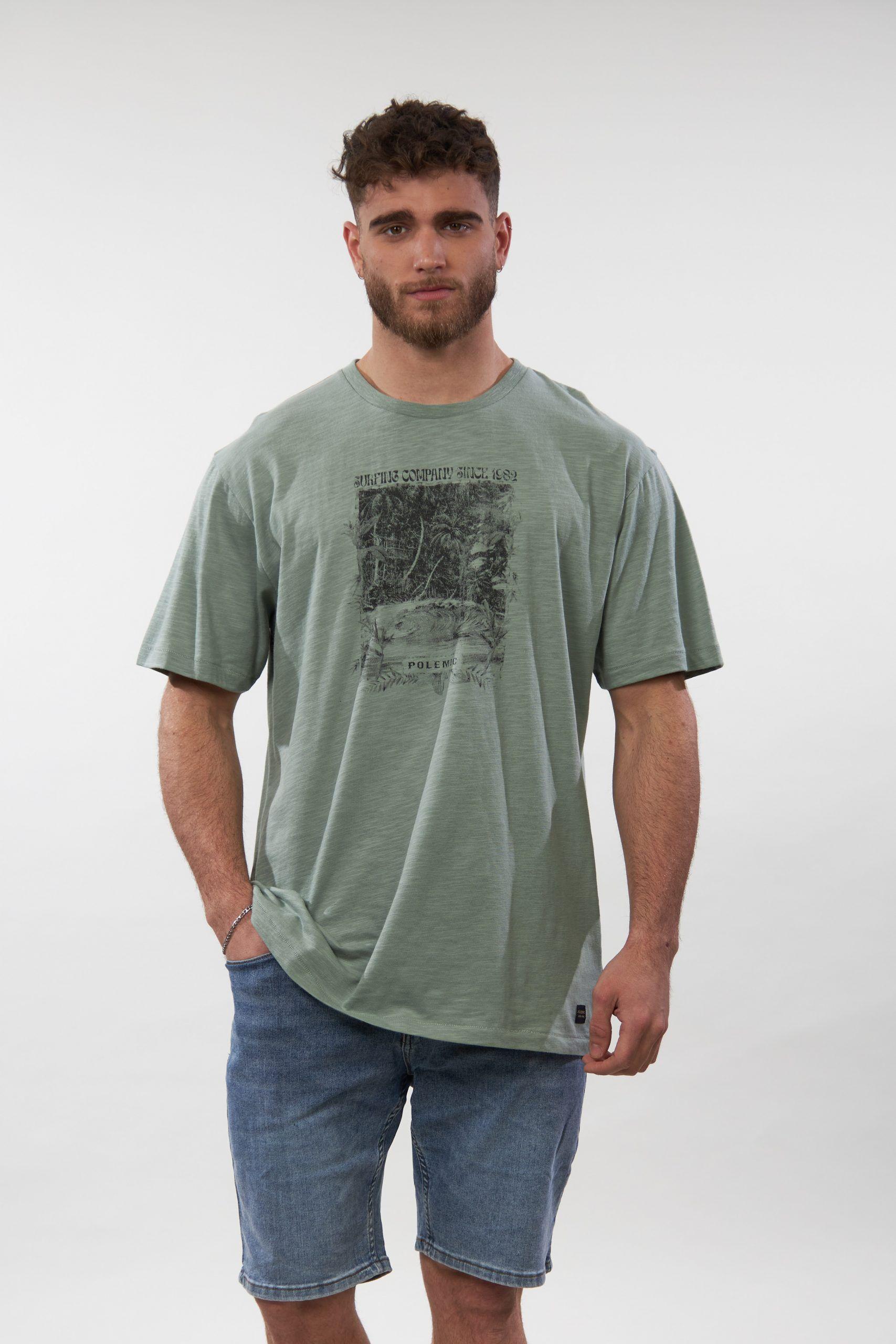 Polera Hombre Suave Tipo Bambu Soft Verde - Polemic-0