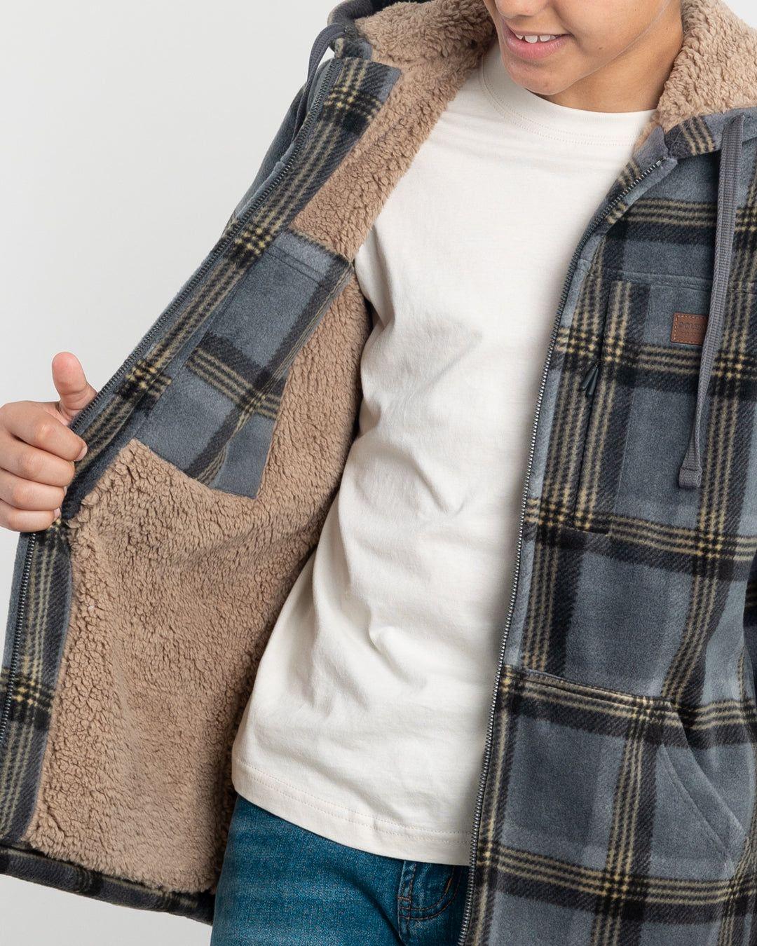 Chaqueta Campera juvenil forrada en Micropolar Leñadora con gorro Polemic-2