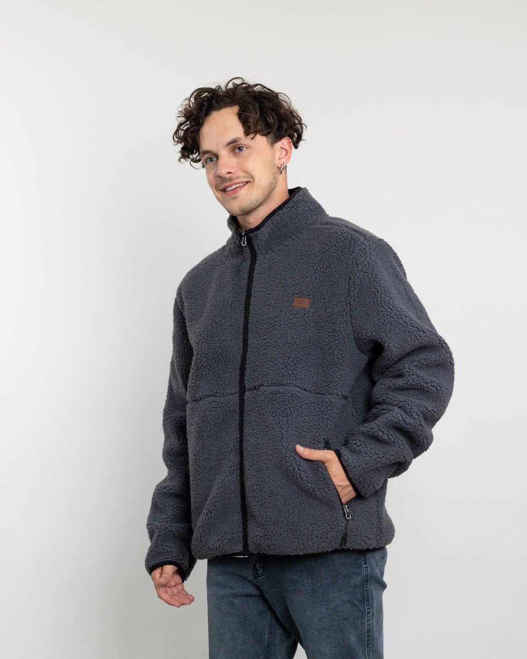 Polerón Hombre Polar Sherpa forrado bonded sin gorro Polemic-3