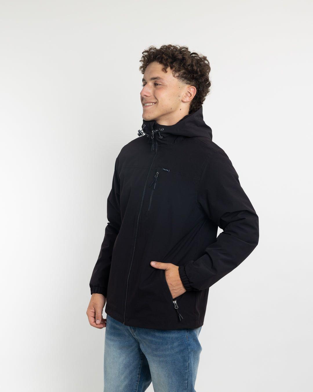 Parka niño Impermeable con Micropolar Negro Polemic-3