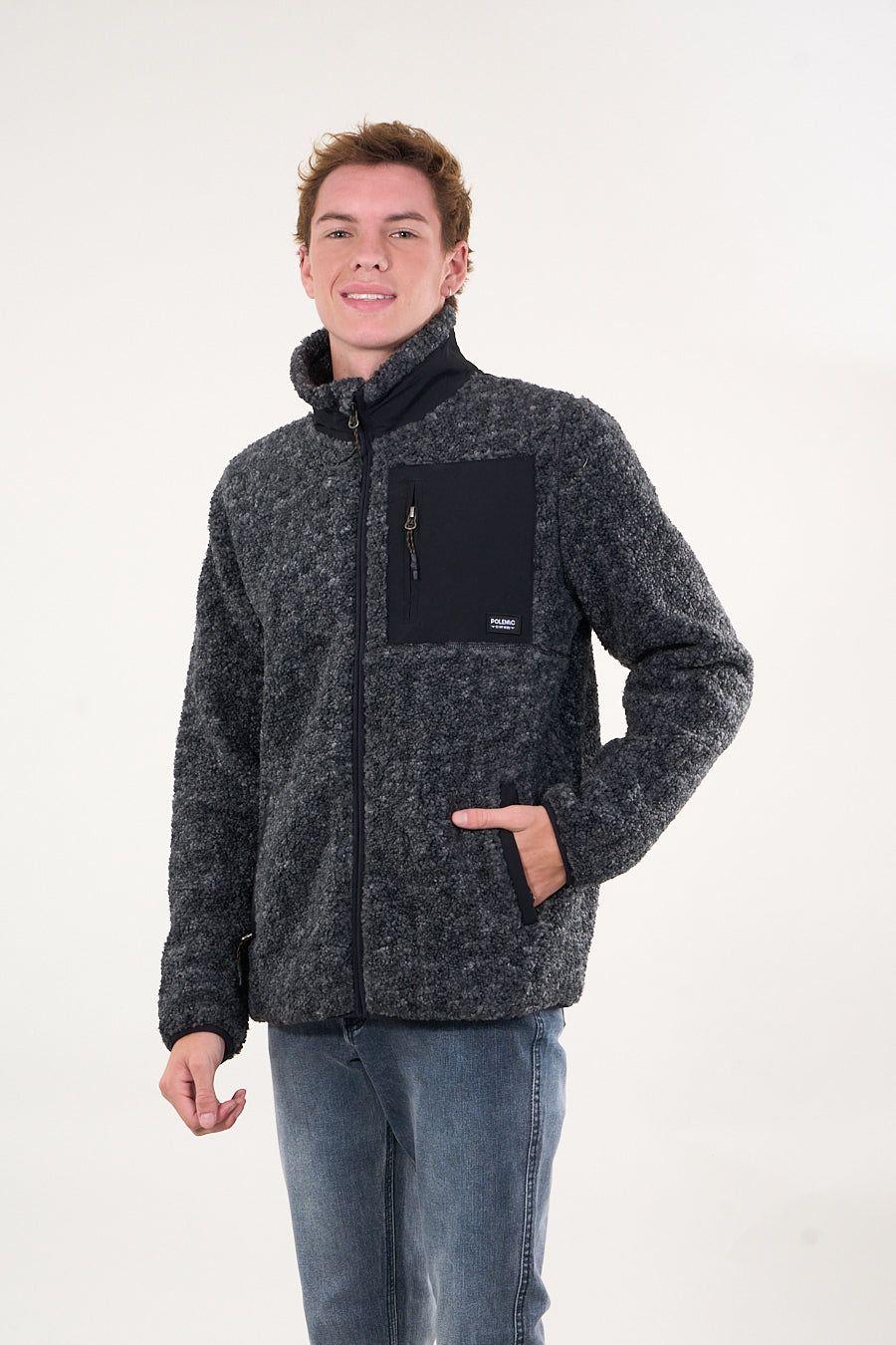 Poleron Polar Sherpa Bonded con cierre Negro wi8316 Polemic-3