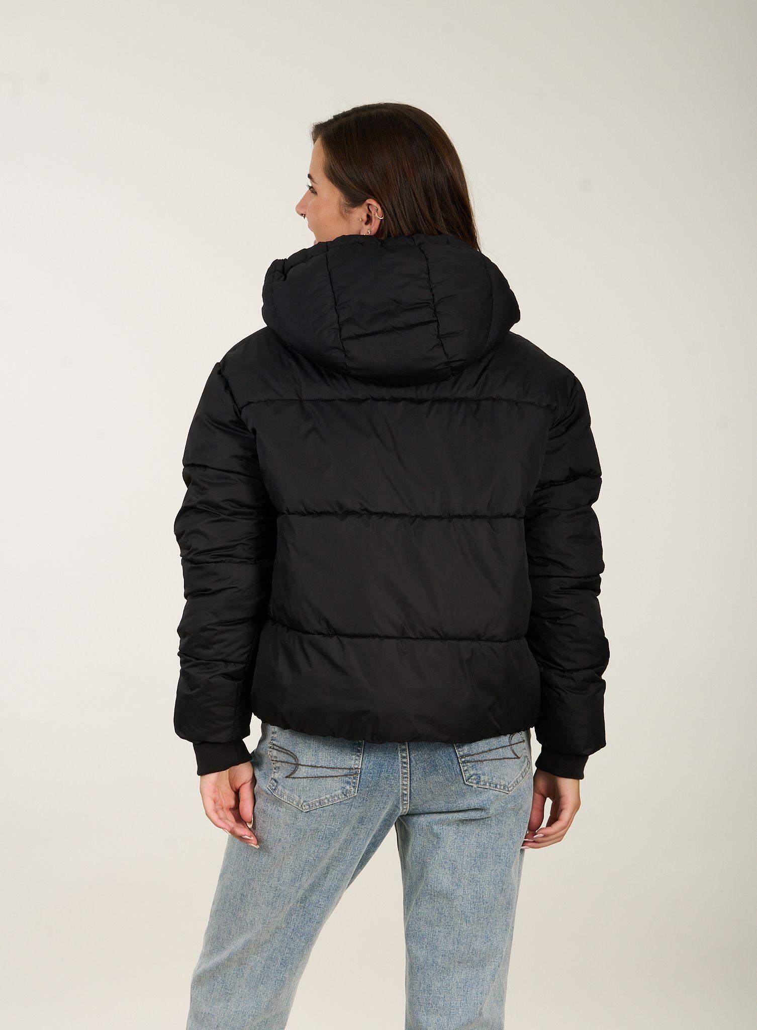 Parka Puffa Classic Cuello Alto Y Capucha Negro Polemic-3