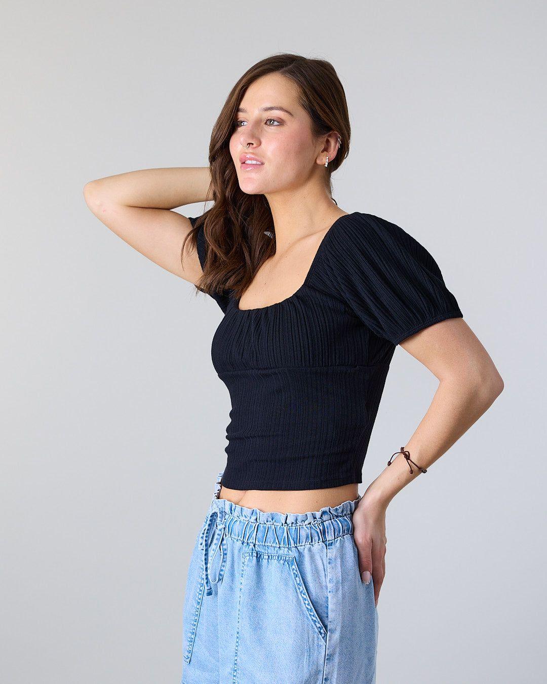 Polera Mujer manga globo Rib Fantasy Polemic-2
