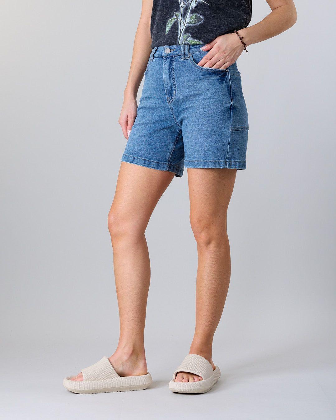Short Bermuda Mujer Mid Leg Denim XS3736 Polemic-2