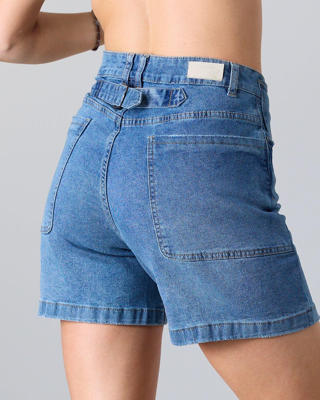 Short Bermuda Mujer Mid Leg Denim XS3736 Polemic-4