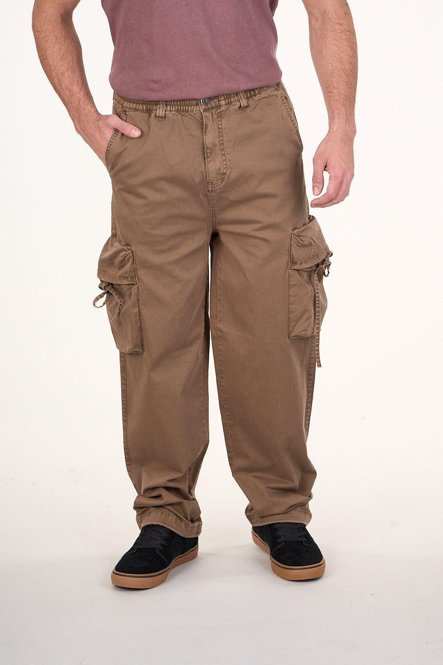 Pantalon cargo Twill procesado Relaxed Café wi4755 Polemic-2
