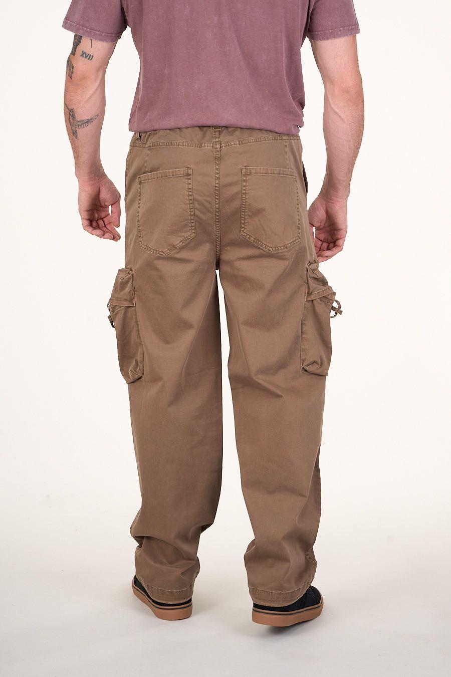 Pantalon cargo Twill procesado Relaxed Café wi4755 Polemic-3