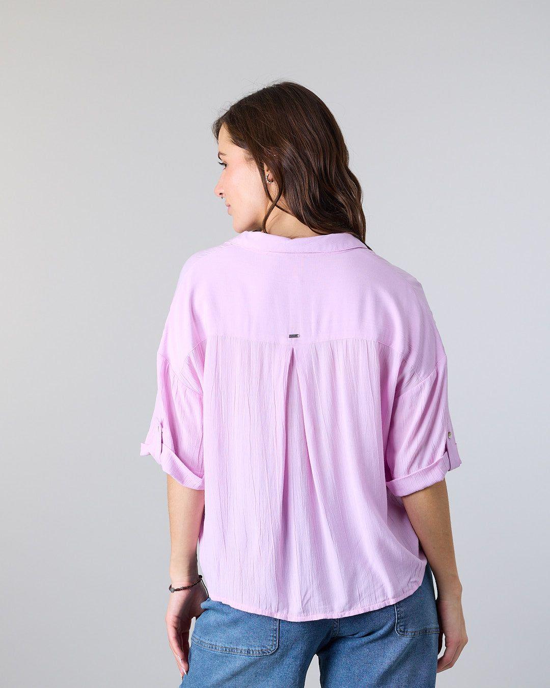 Blusa Mujer Crep cuello camisero Lila Polemic-2