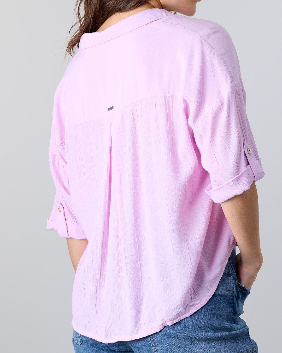 Blusa Mujer Crep cuello camisero Lila Polemic-3