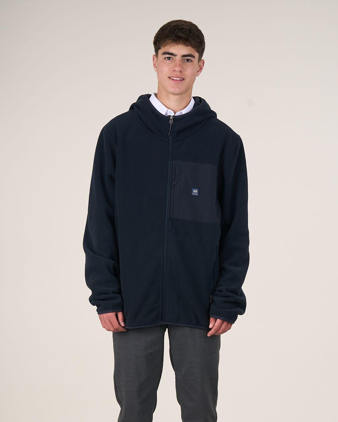 Poleron Escolar Micropolar Cierre Y Gorro (12-18) Polemic-2