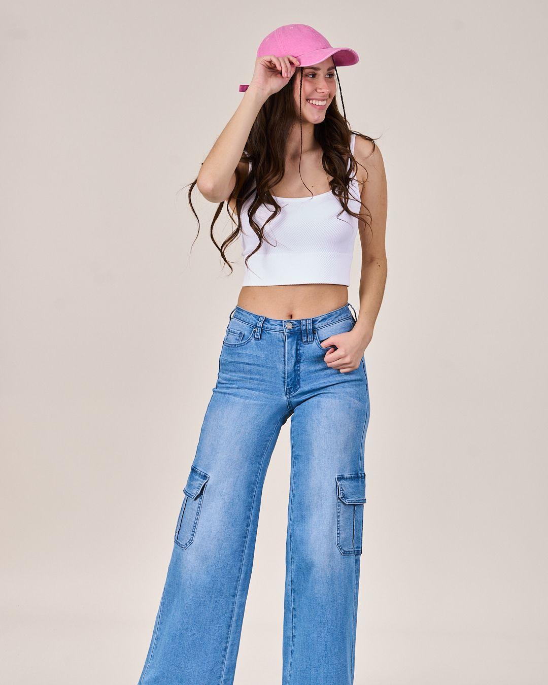 Jeans Denim Cargo Wide Leg VS4751 - Polemic Girl-2