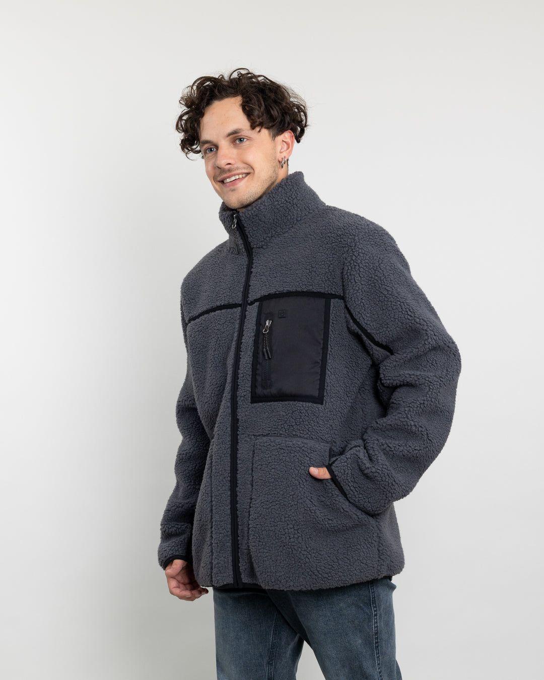 Polerón Hombre Polar Sherpa forrado bonded Bicolor Polemic-2