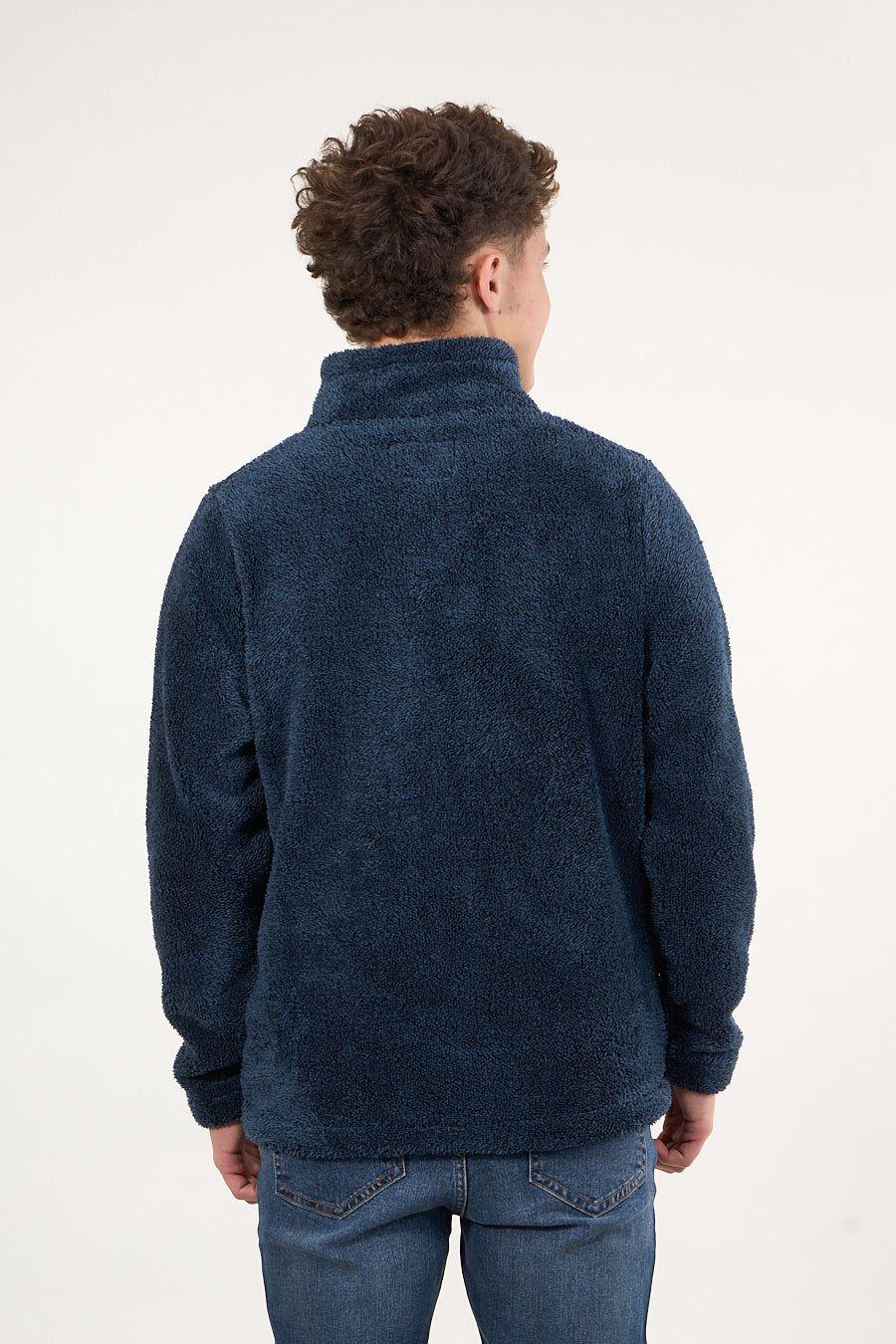 Poleron Bonded Shaggy sin gorro Azul wi8300 Polemic-4