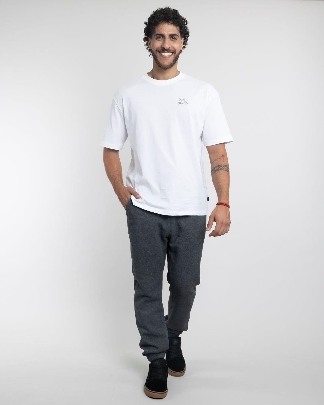 Jogger franela con puños Gris Polemic-4