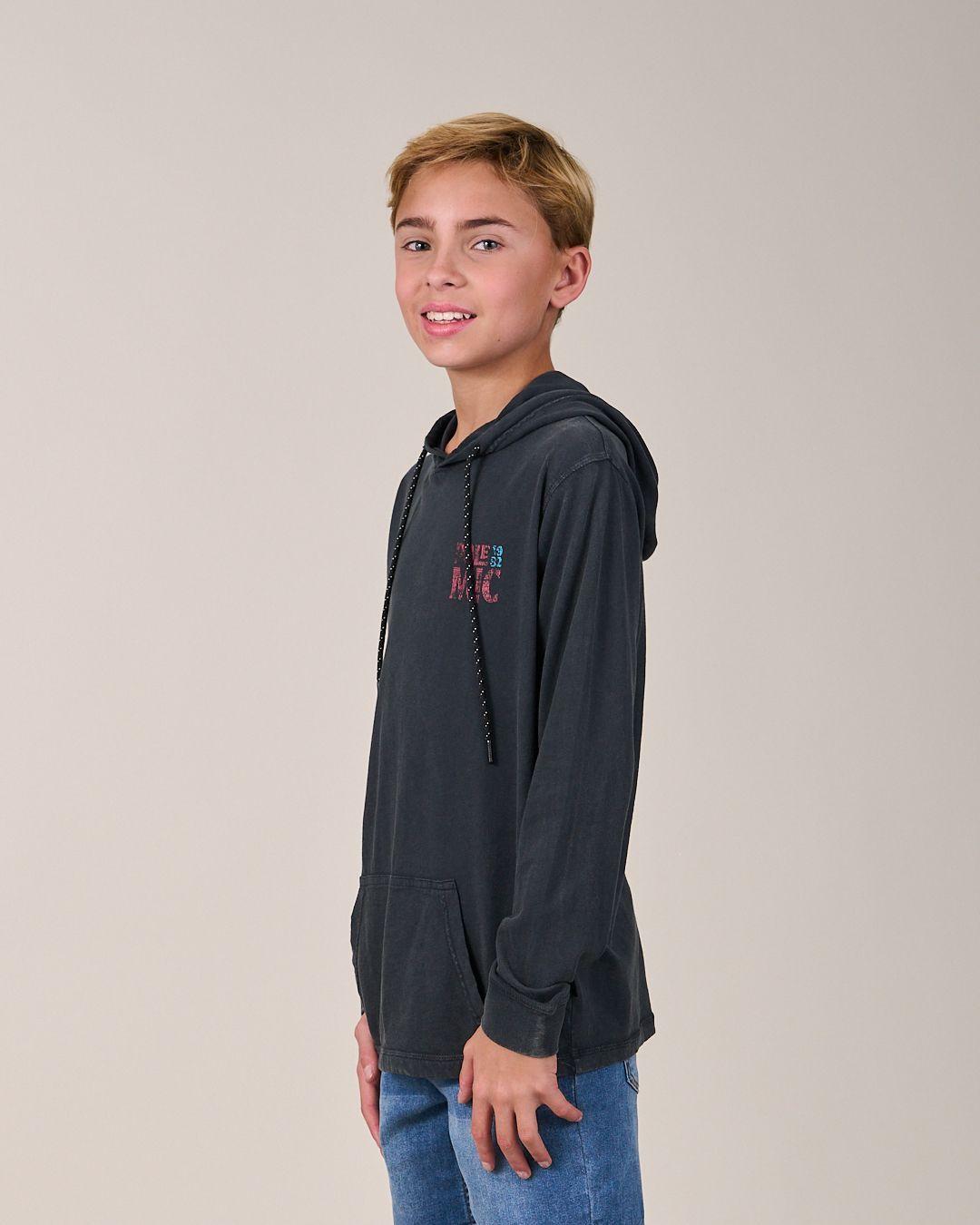Polera procesada manga Larga y gorro 6112 niño Polemic-3