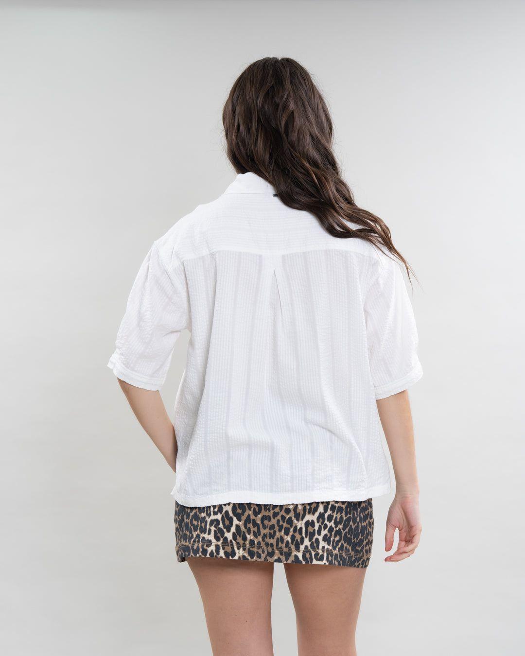 Blusa Mujer cuello camisero Blanco Polemic-3