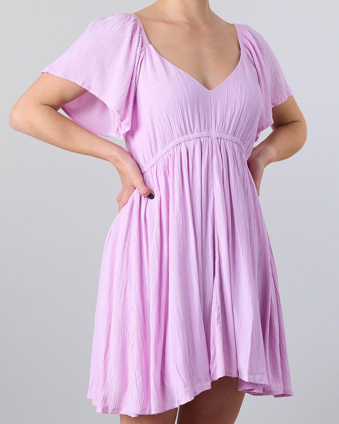 Vestido Smock Crep Manga ancha Lila Polemic-4