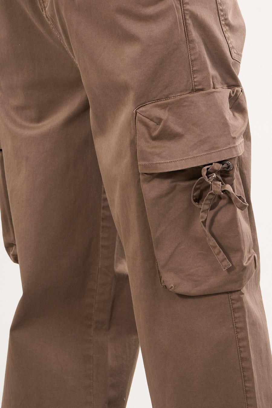 Pantalon cargo Twill procesado Relaxed Café wi4355 Polemic-2