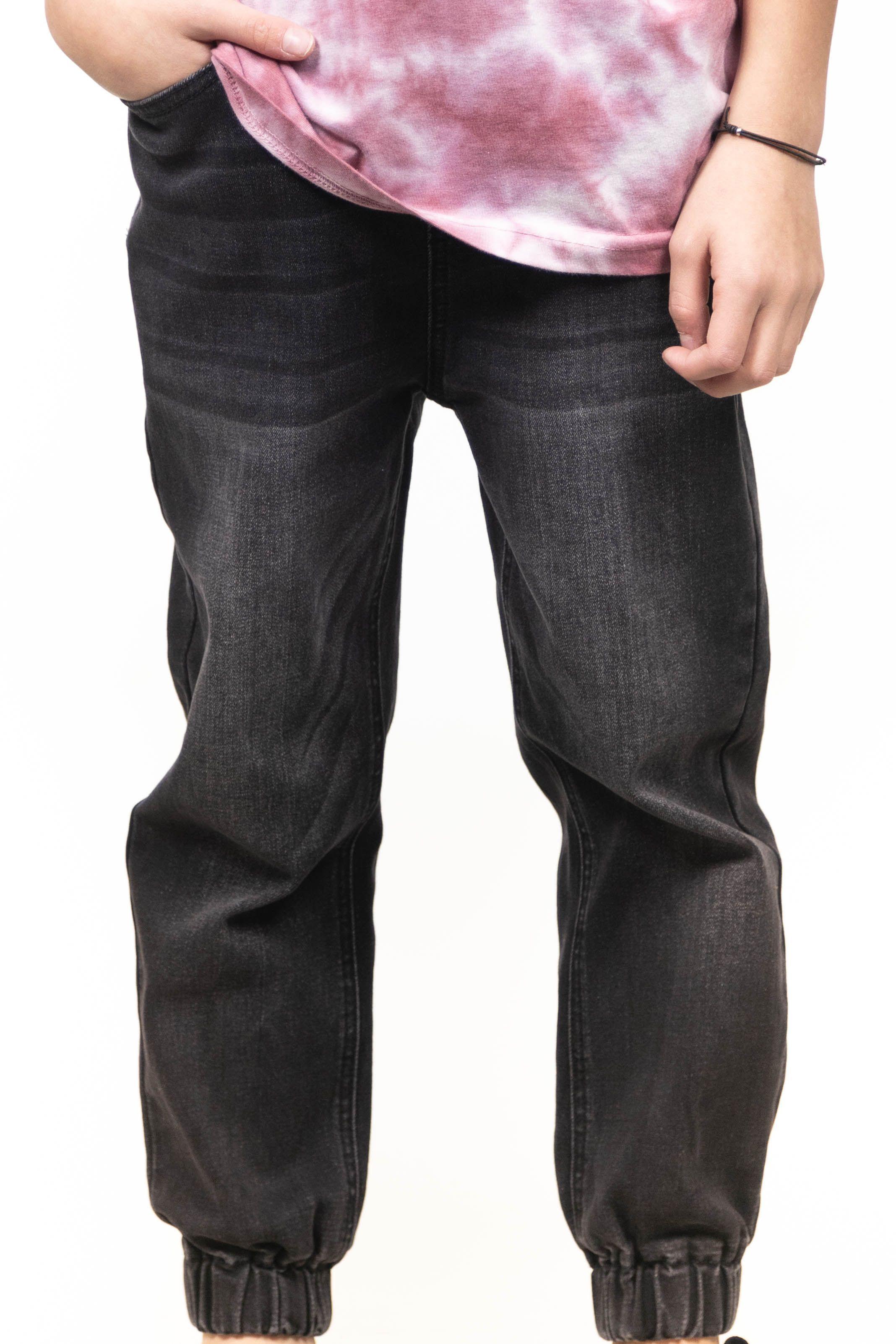 Jeans Jogger niño Denim Standar Fit Negro Polemic-0