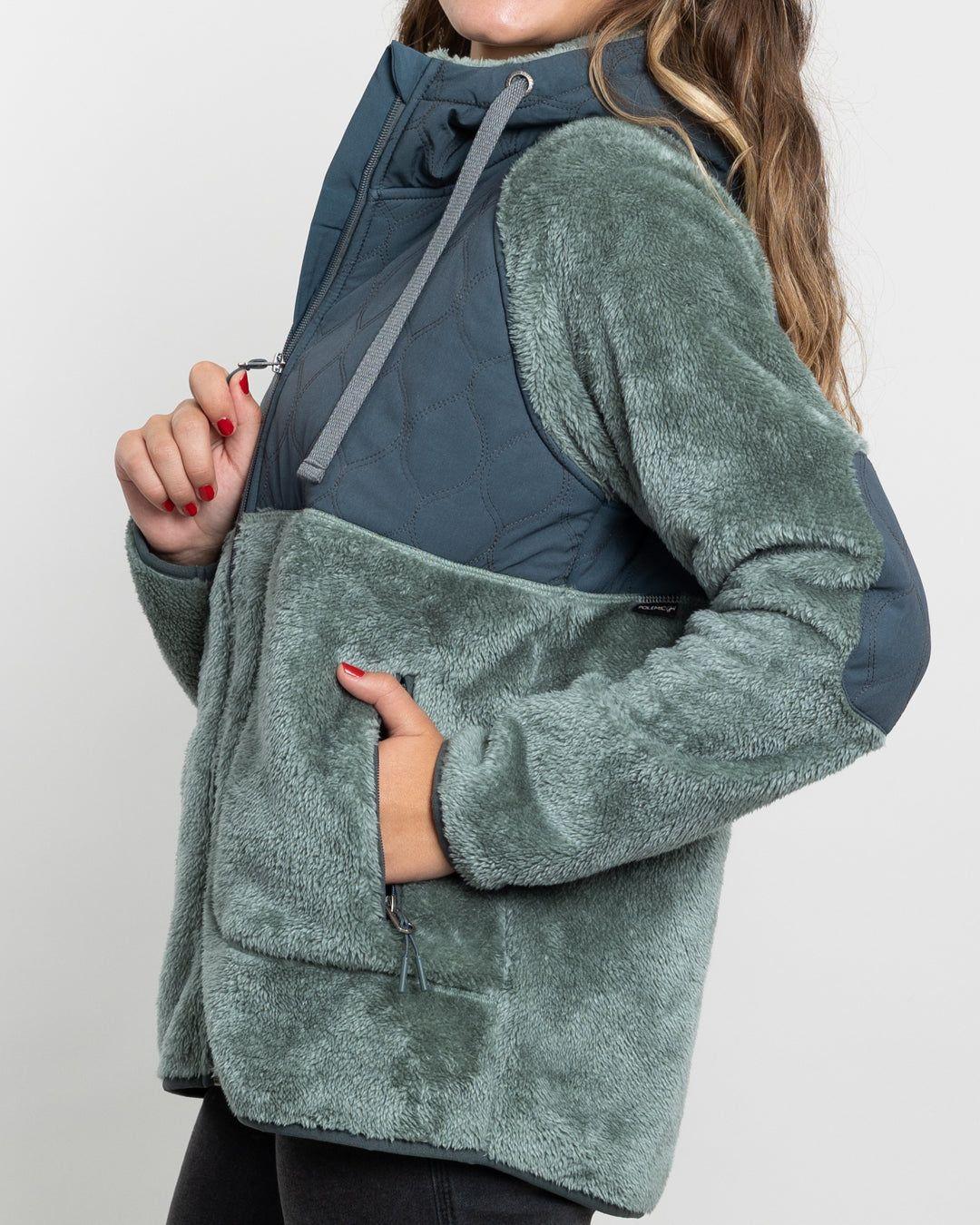 Poleron mujer Polar Shaggy Acolchado con gorro Polemic-2