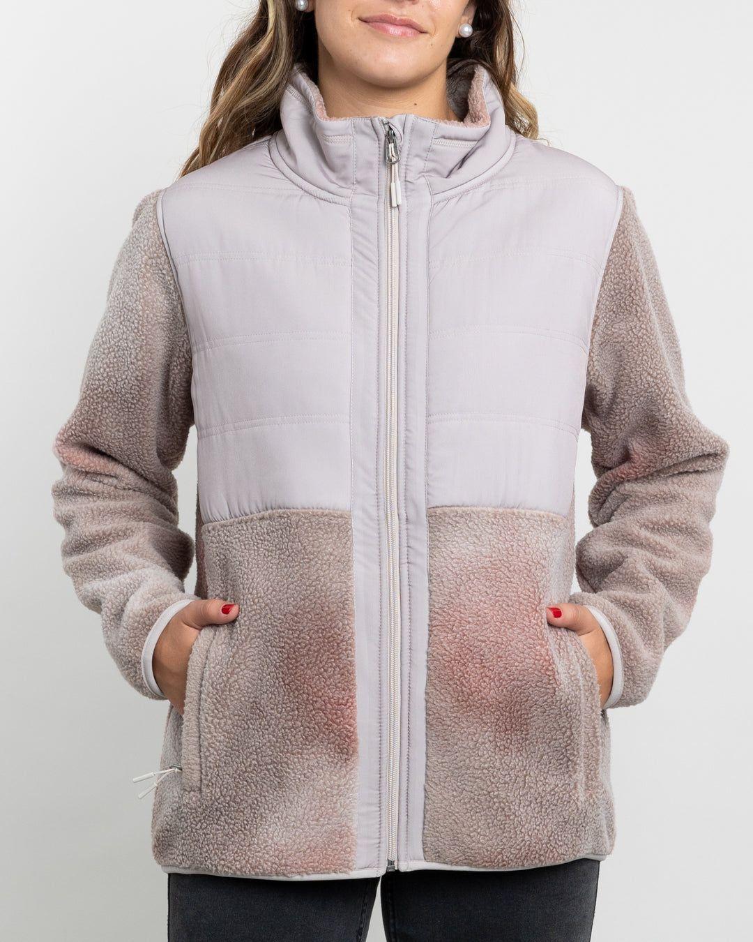 Poleron mujer polar sherpa con Acolchado plano Polemic-3