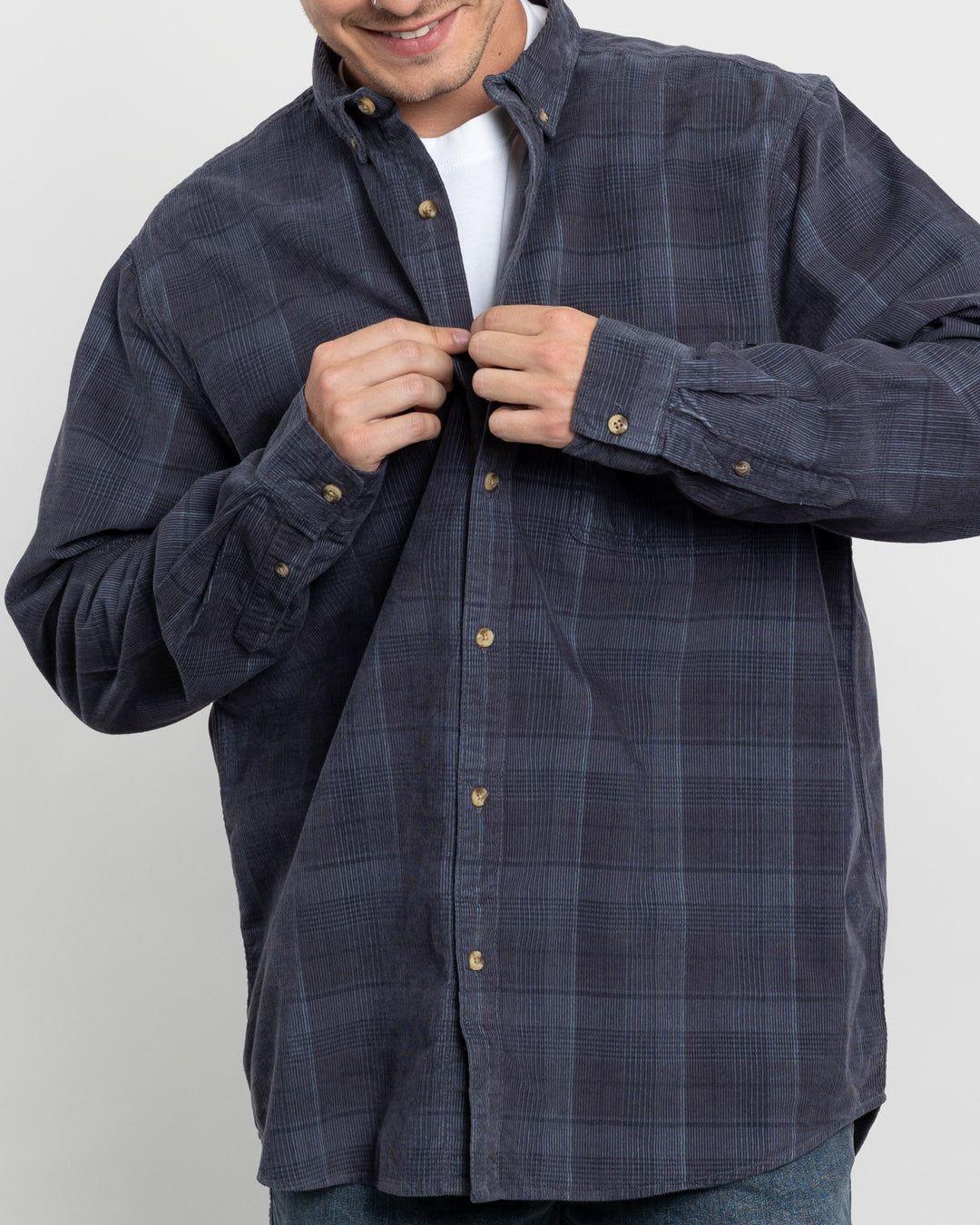 Camisa cotele hombre a cuadros algodón Polemic-3