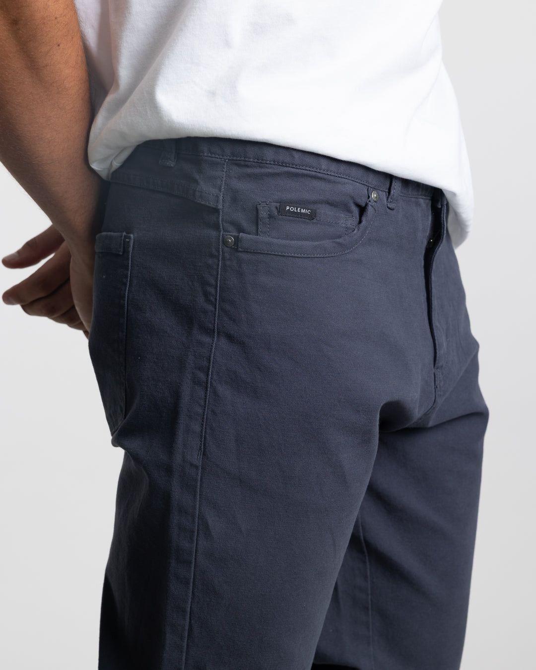 Pantalon hombre Canvas procesado Azul Polemic-4