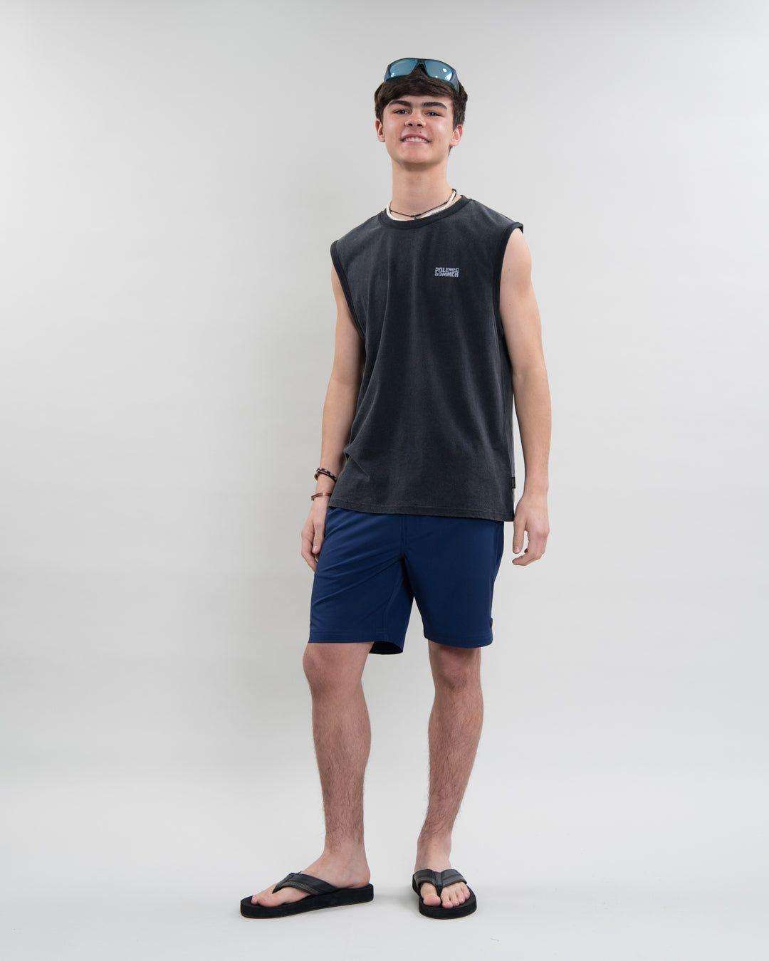 Traje de baño Juvenil pretina elasticada Castor Azul Polemic-1