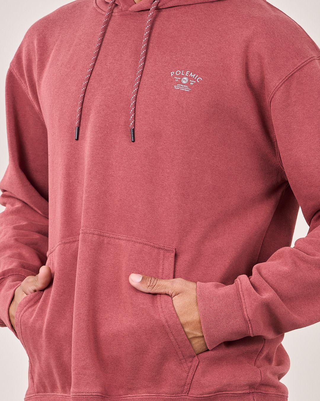 Poleron Oversized Fit Snow Washed Rojo Polemic-4