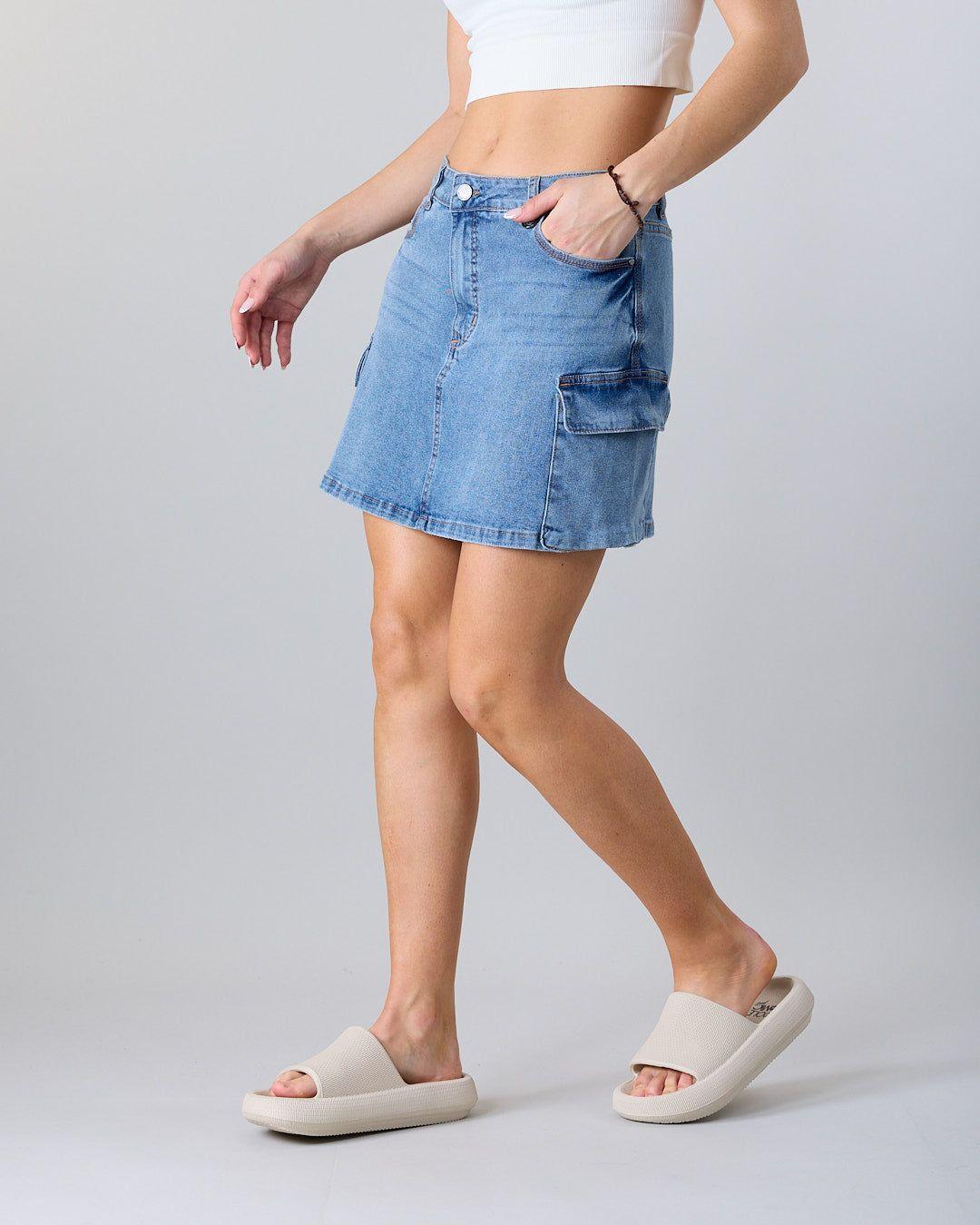 Falda Cargo Mujer Denim XS3738 Polemic-2