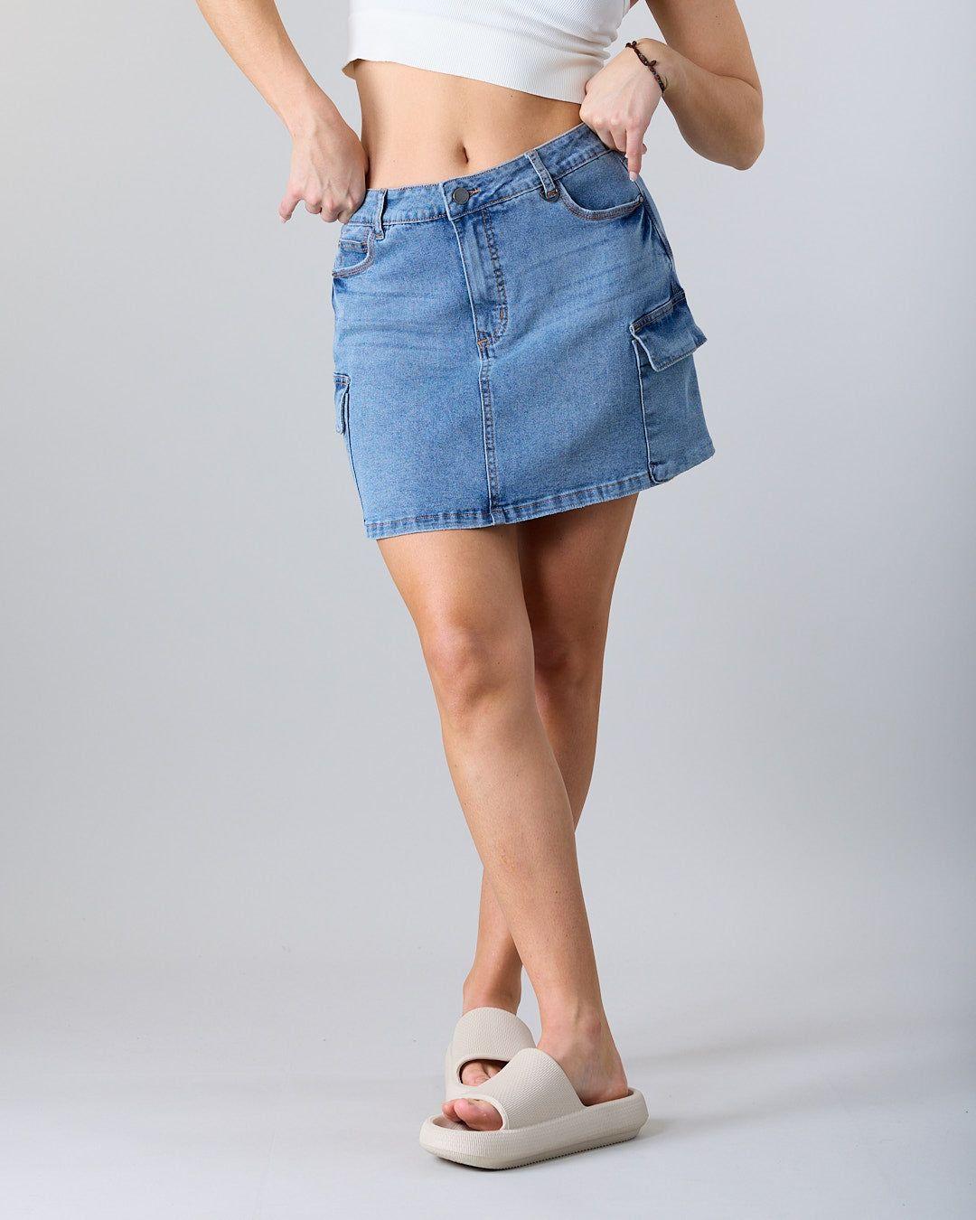 Falda Cargo Mujer Denim XS3738 Polemic-4