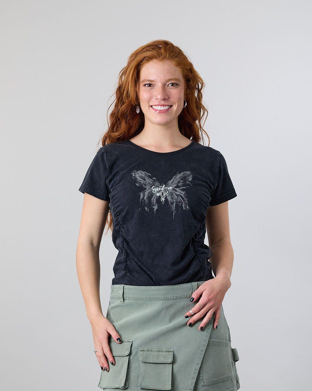 Polera Mujer Algodón con recogido frontal Polemic-2
