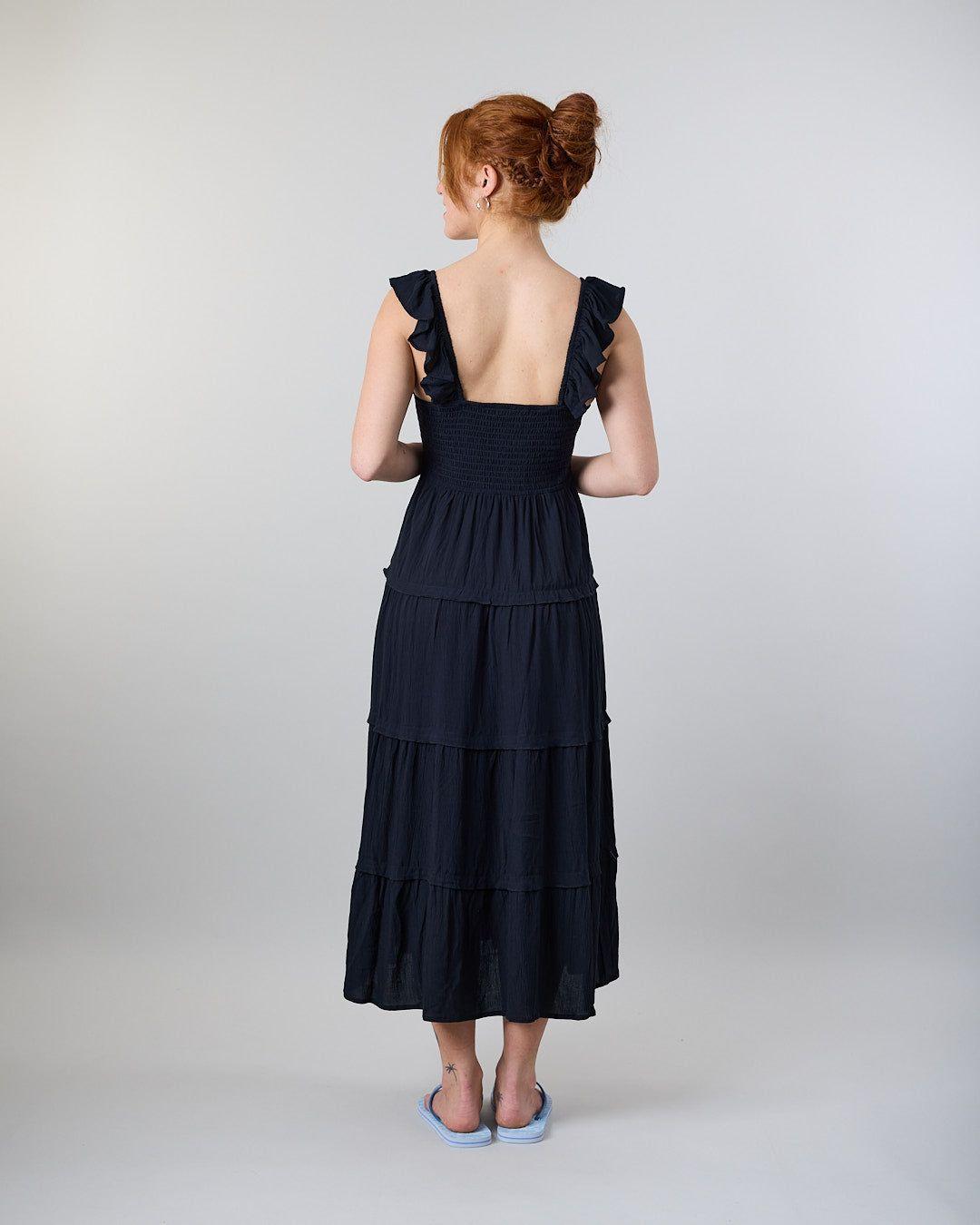 Vestido largo Smock Crep Negro Polemic-3