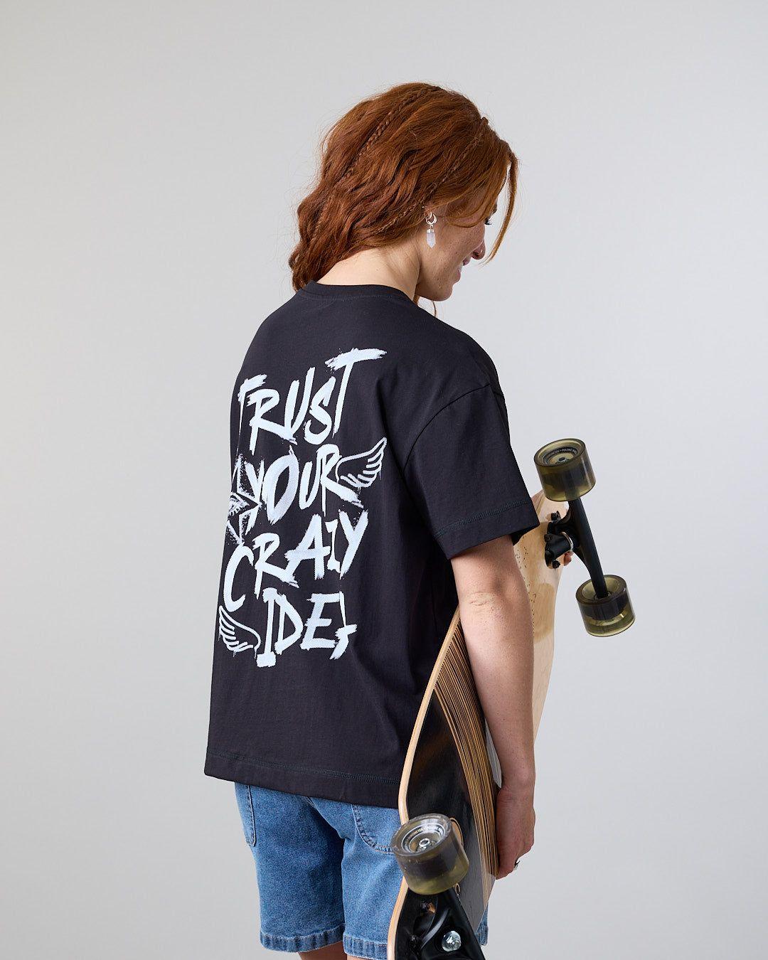 Polera Mujer Algodón Grafitti Negro Relaxed Polemic-4
