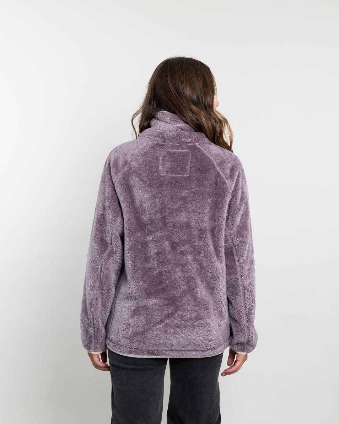Poleron mujer Polar Shaggy Bonded medio cierre Lila Polemic-2