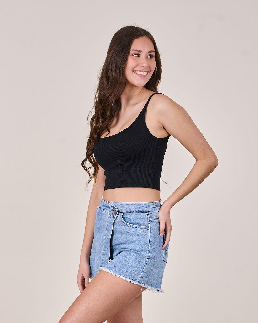 Polera Crop tejido diagonal VS1710 - Polemic Girl-3