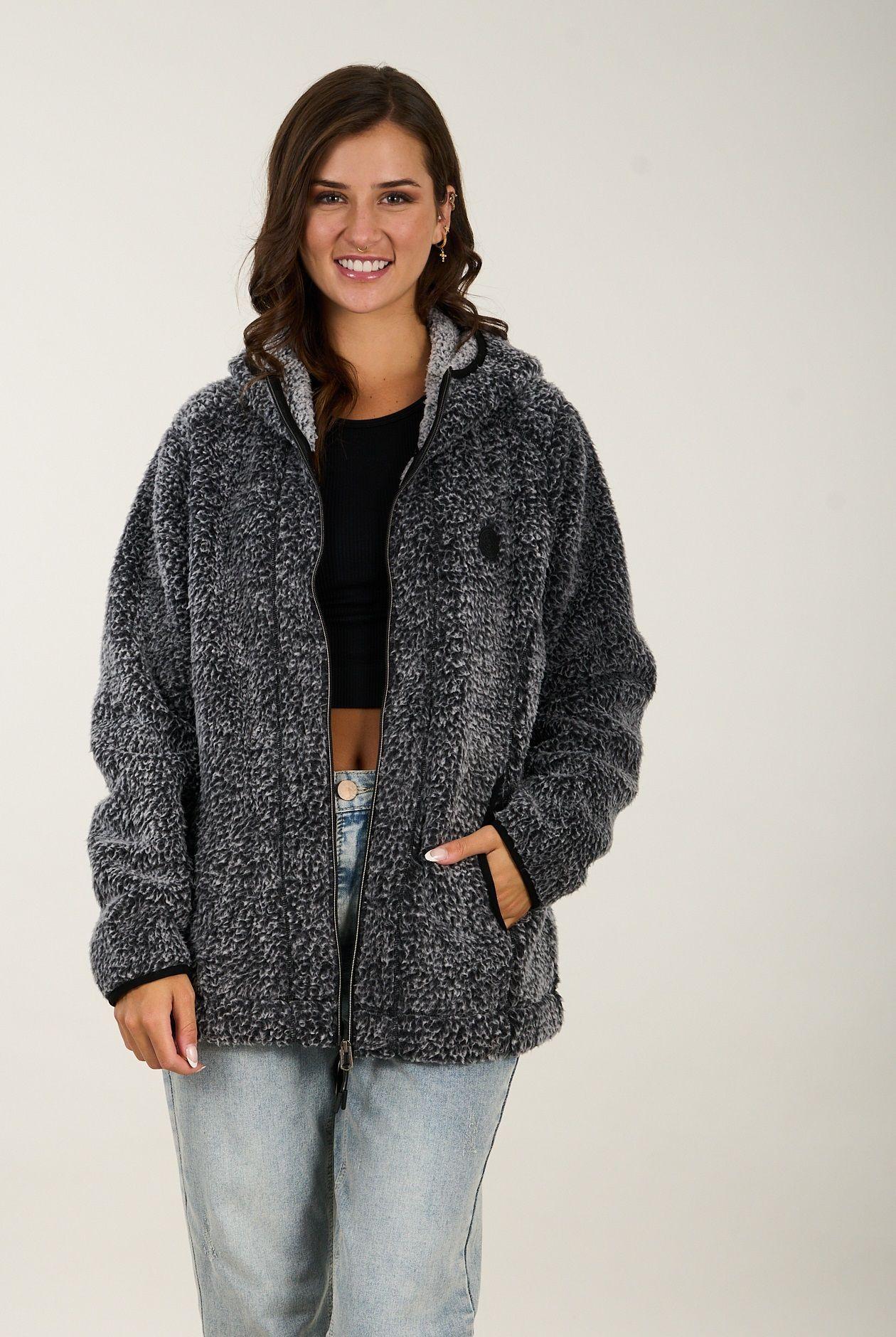 Poleron Sherpa Snow Print Full zipper Polemic-1