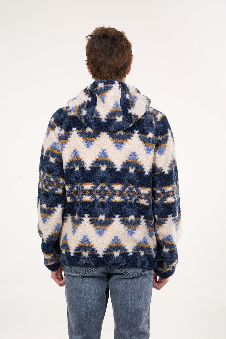 Poleron Polar Sherpa Bonded con cierre Print Azul wi8318 Polemic-4