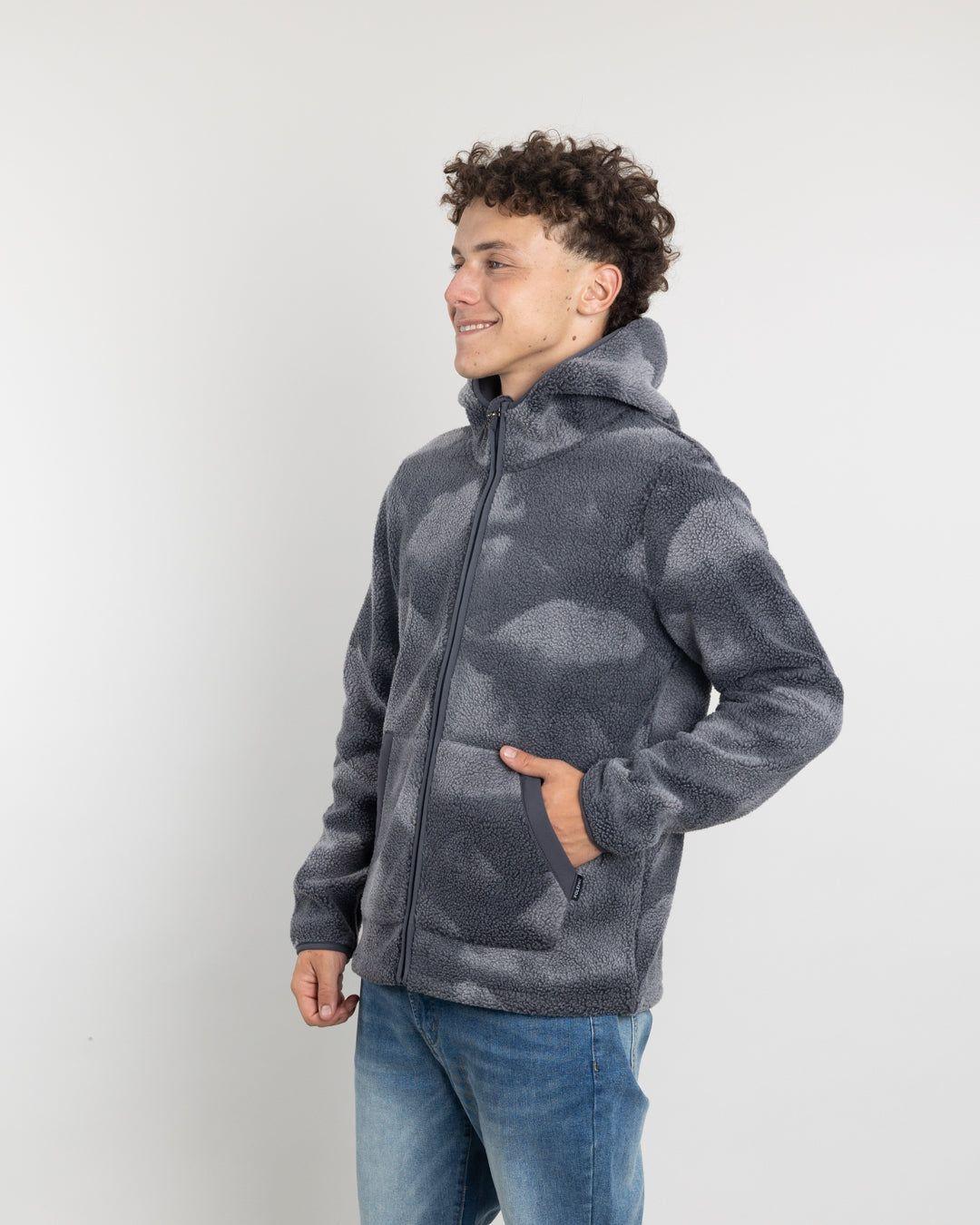 Polerón Juvenil Mini Sherpa Print con gorro Polemic-2